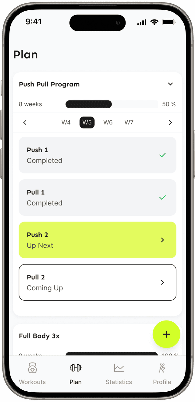 Mobile workout tracking app